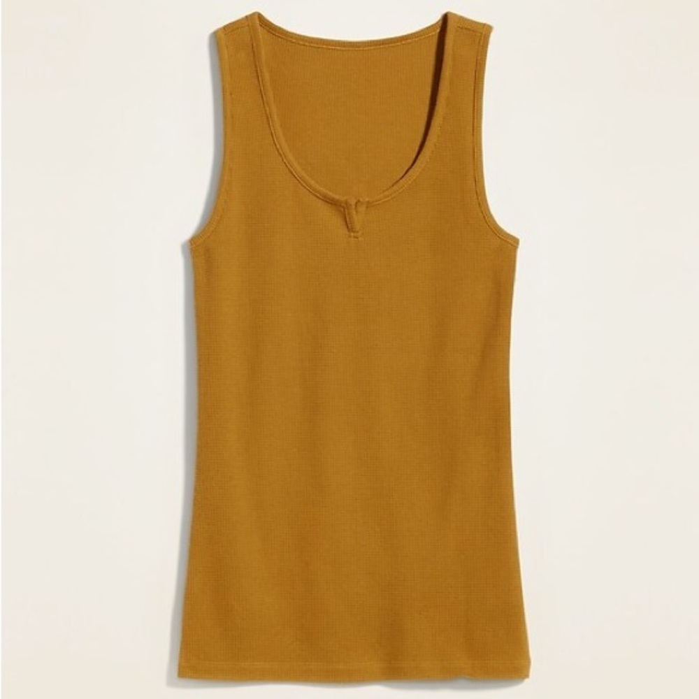 Old Navy slim fit thermal knit split neck tank top